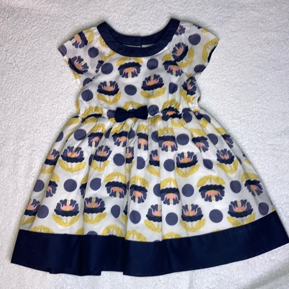 NWT Lydia jane navy blue gold floral print summer dress 2t